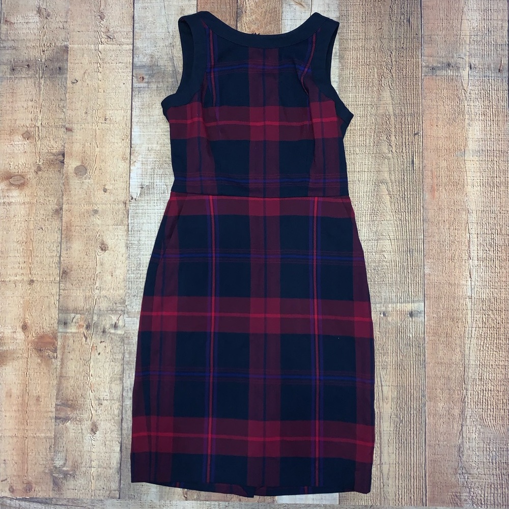 Tommy Hilfiger |Navy Blue Plaided Dress W/Pocket